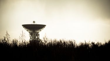 Radio Telescope Points Skyward