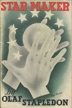 A book cover for Star Maker by Olaf Stapledon showing two hands wrapped around a ball