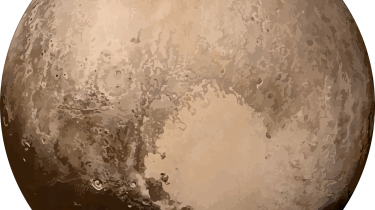 A photo-illustration of Pluto based on a 2015 image from the New Horizons spacecraft